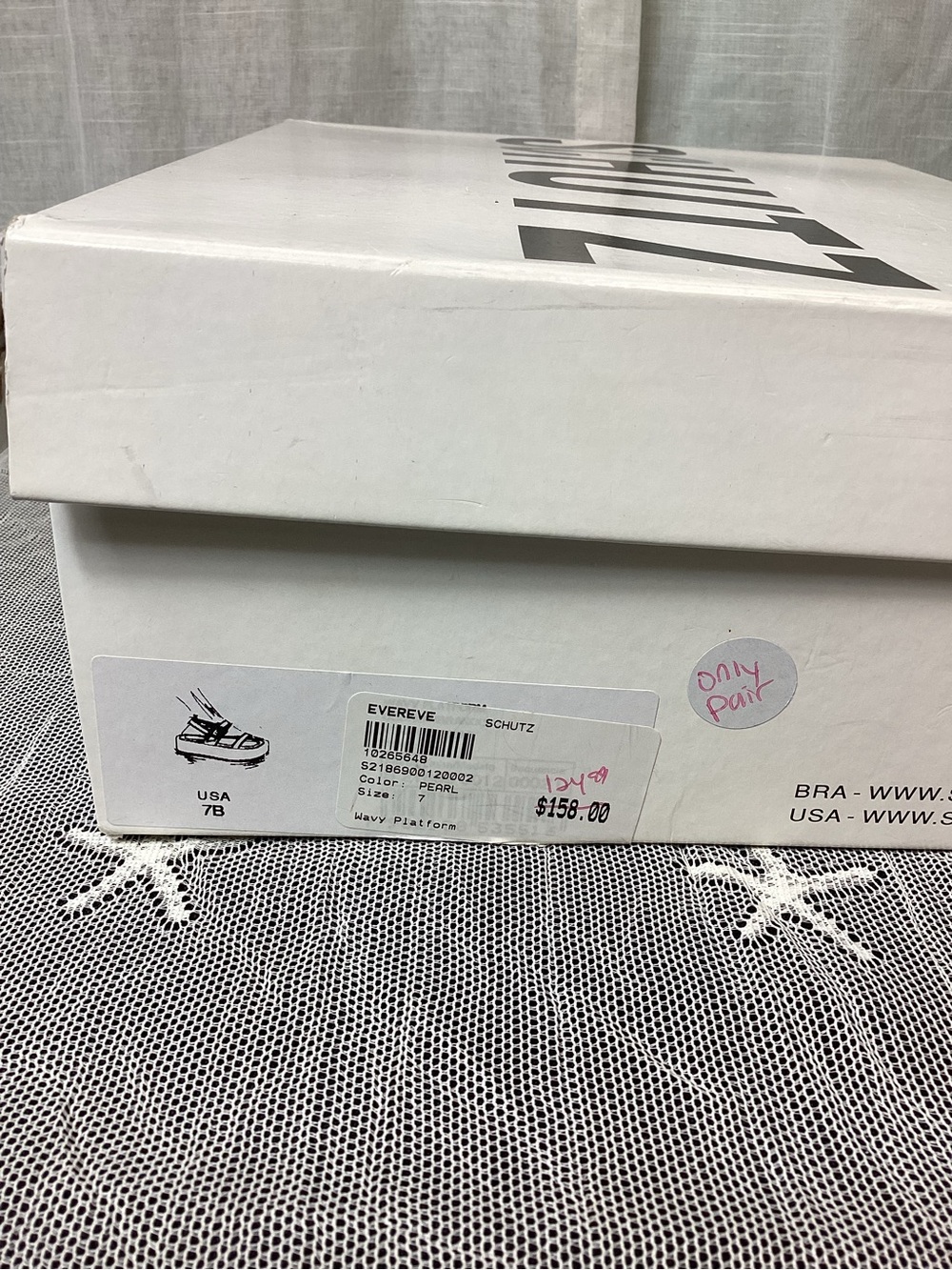 NWT SCHUTZ Evereve Wavy Ankle Strap Platform Sandals- Pearl; Size: 7B - Picture 12 of 12